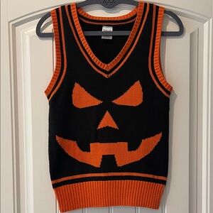 Spirit Black and Orange V-Neck Sweater